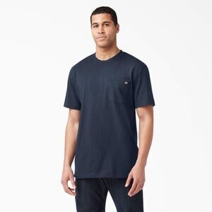 Dickies Mens Short Sleeve Navy Blue T-shirt Work Pocket Shirt Sz 2XL 100% Cotton